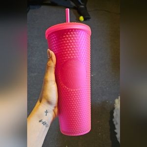 Starbucks 2021 hot pink matte studded tumbler